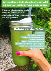 detox ayurvedico primavera batido verde